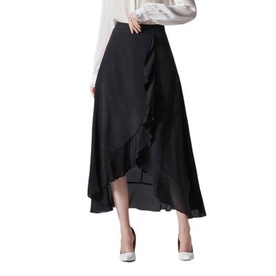 China High Quality Plus Size Women Ruffled Irregular Hem Silk Skirt for sale