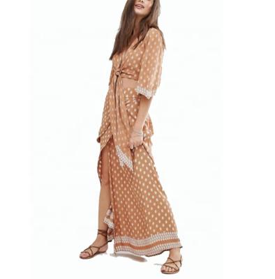 China Hot Sale Beach Boho Style Maxi Skirt Women Polka Dot Anti-Static Skirt (16122601) for sale