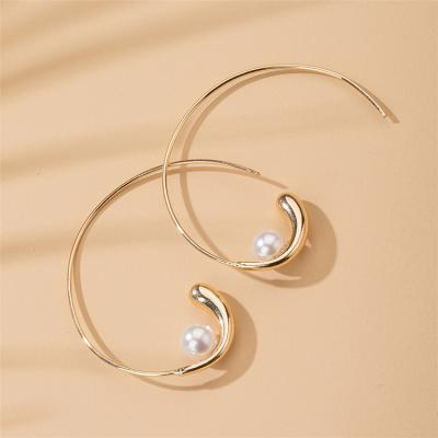 China Big net red pearl customized European design female earrings and American Dongdaemun earrings for sale