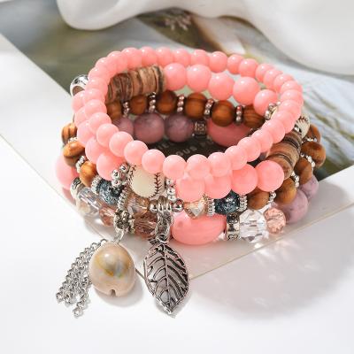 China FASHIONABLE Bohemian Spring and Summer Multilayer Elastic Rope Hand Beaded Bracelet Natural Shell Bracelet for sale