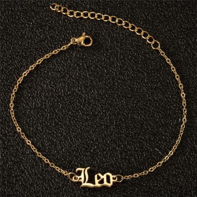 China Other fashion personalized horoscope jewelry stainless steel zodiac anklet chain kids year anklet for sale