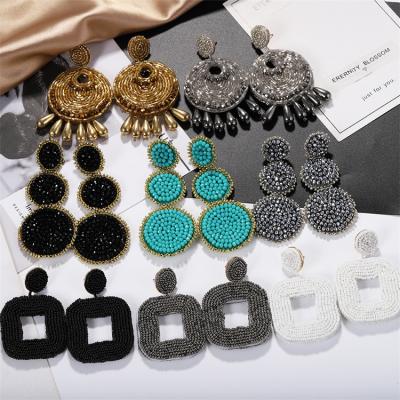 China 2021 other new European and American rice beads popular earrings street photography fashion earrings for sale