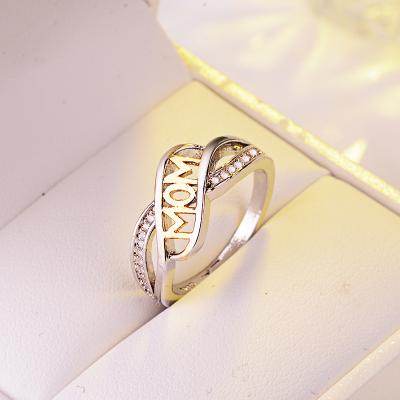 China Wish Love Mom Ring Plated 18K Gold Color Selection Creative Mom Nickel Free Letters Female Mothers Day Gift for sale