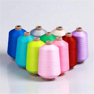 China 75D/1 high stretch polyester yarn dyed with high tenaicty for knitting Te koop