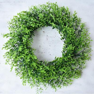 China Artificial PE Flower Braids Artificial Eucalyptus Garland Wedding Wreath For Holiday Home Decorations for sale