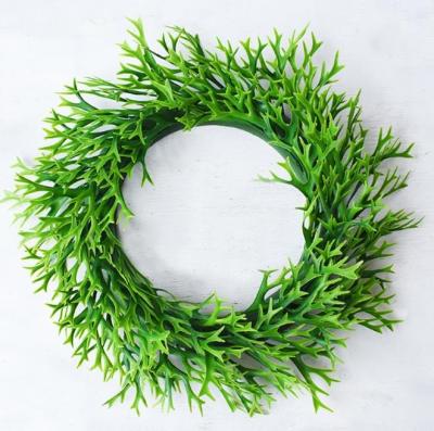 China PE Factory Direct Sales Artificial Greenery Garland Plastic Artificial Wreath Deer Horn Garland Wedding Decor Faux Greenery for sale