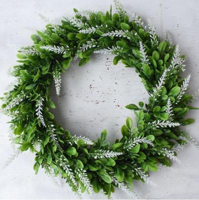 China PE Wholesale Artificial Lavender Wreath Garland For Front Door Decoration Used For Interior And Wedding Decoration for sale