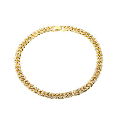 China Fashion-forward Street News Full Hip Diamond Necklacestainless Steel Jewelry Cuban Link Chains Lead Free Nickel Free Hops for sale