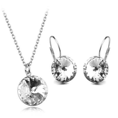 China Fashion Temperament Atmosphere Simple Austrian Crystal Lead Free Nickel Free Costume Aesthetic Gemstone Jewelry Set for sale