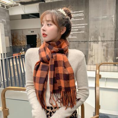 China 2021 Winter New Wave Daily Life Plaid Scarf Autumn Checkered Scarves Female Korean Warm Scarf Handsome Shawl for sale