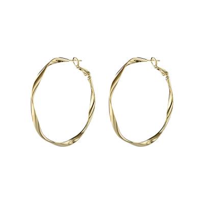 China European and American exaggerated women's metal circle s 925 needle lead-free nickel-free silver earrings for sale