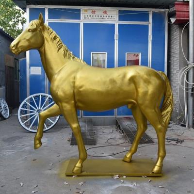 China Europe outdoor golden statue of a prancing horse display for sale