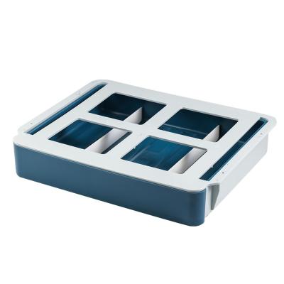 China Minimalist Under Drawer Storage Box Desktop Hidden Bottom Organization Box Punchless Stationery Storage for sale