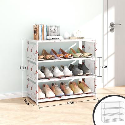 China Minimalist simple assembly of multi-layer plastic shoe rack dustproof household shoe storage rack for sale