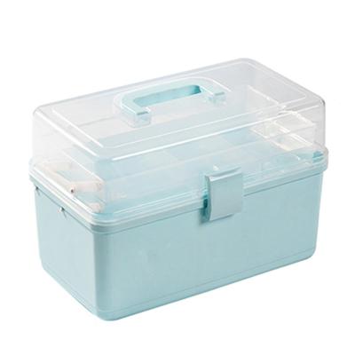 China Transparent 3 Layers First Aid Kit Household Viable Plastic Portable Medicine Storage Transparent Medical Bag for sale