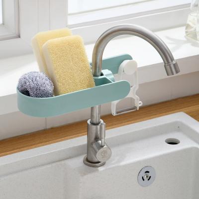 China Kitchen Steamable Non - Puncture Faucet Storage Rack Sink Dishcloth Sponge Brush Draining Rack for sale