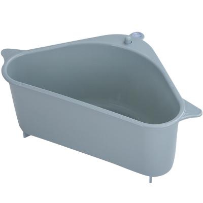 China Viable Kitchen Brush and Scrubber Pad Storage Basket Plastic Triangle Sink Drain Basket for sale