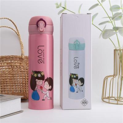 China New Cartoon 400ml Stainless Steel Water Sustainable Cup Travel Outdoor Portable Cups Can Customize Logo for sale