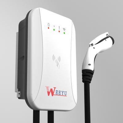 China Family Use UL Certified Wall Mounted 1-Phase EV Charger Station For Fast Electric Car Charging From AC Interface for sale