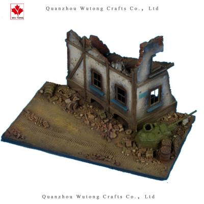 China Europe Customized Handicraft Building Display War Torn Construction Model For Remembrance for sale