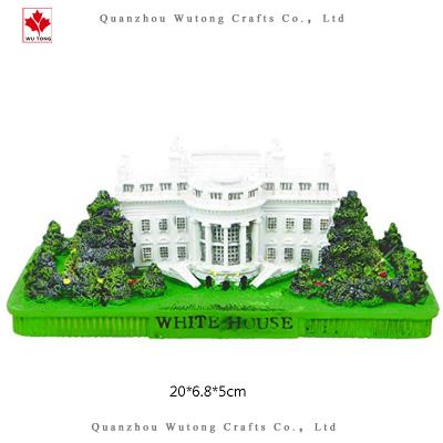 China Europe Resin Crafts 3D Model Souvenir Building White House Building Washington D.C. Gifts for sale