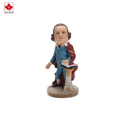 China Cartoon Toy Custom Resin Bobble Head For Car Decoration Mozart Statue Gift for sale