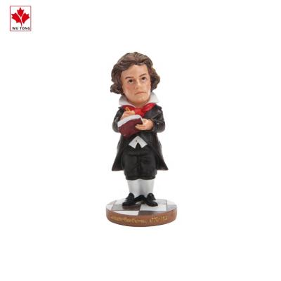 China Eco-friendly Resin Material Custom Flip Head For Car Decoration Beethoven Statue Gift for sale