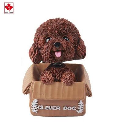 China Hot Sale Resin Dog Figurine Eco - Friendly Material Flip Head for sale