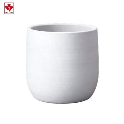 China Europe Crafts Handmade Ceramic Modern Simple Style Decor White Flower Pot for sale