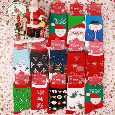 China Elk Snowflake Cotton Men's and Women's Antibacterial Wholesale Socks for Older Custom Logo Christmas Socks Funny for sale