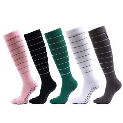 China Breathable Wholesale Cotton Non-slip Yoga Socks For Women Overhead Grips Booties For Pilates Dance Ballet Sock Custom Logo for sale