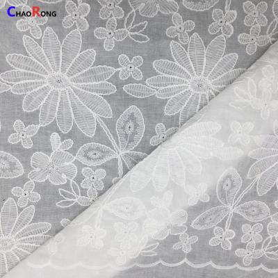 China CRF2220 White Swiss Embroidery Water Soluble Cotton Lace Fabric For Wholesales for sale