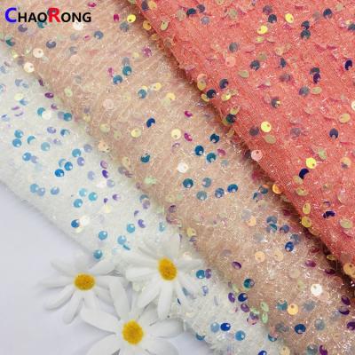 China CRF2192 Stretch Sequin Velvet Fabric Crystal Sequin Fabric Sequin Fabric Manufacturers for sale