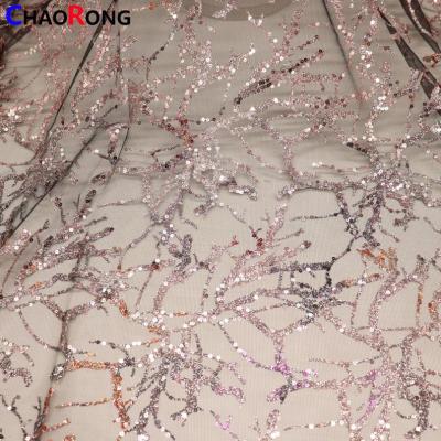 China Plastic Memory Rainbow Glitter Fabric CRF1715 Mesh Glitter Fabric For Dress for sale