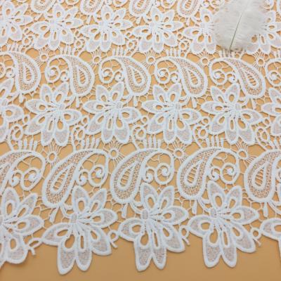 China CRF PY2308-1 QUICK DRY china suppliers customize milk white poly embroidery lace fabric for sale