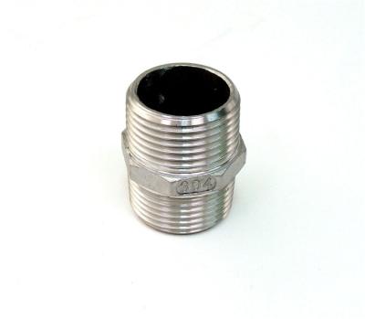 China 304 316 Stainless Steel Threaded Fittings Hexagon Nipple Oil Proof for sale