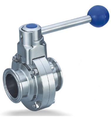 China Clamp Butterfly Valve Stainless Steel Sanitary Fittings Quick Install for sale