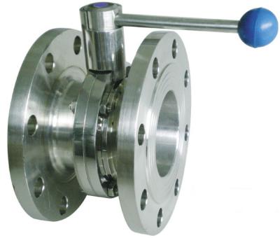 China Manual Stainless Steel Sanitary Fittings Flanged Butterfly Valve Medium Pressure for sale