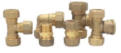 China Industrial 12mm - 54mm Brass Valve Fittings C×C With Copper Tube To BS EN 1057 for sale