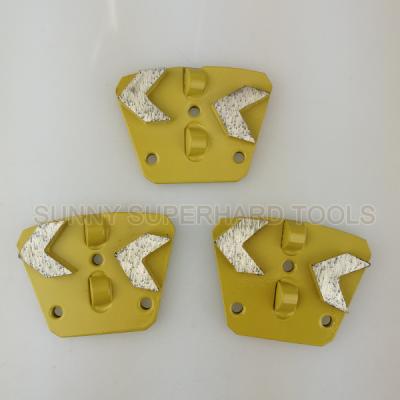 China Concrete Floor and Terrazzo Grinding Trapezium PCD Diamond Grinding Shoe with 2 Boom Segments for sale