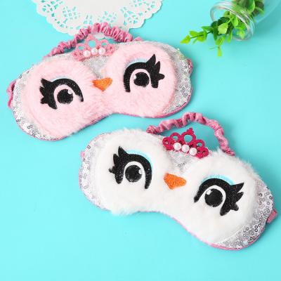 China Shading Light Cute Cartoon New Light Cute Cartoon Plush Sequin Penguin Shade Sleeping Eye Mask Short Warm Ice Packing for sale