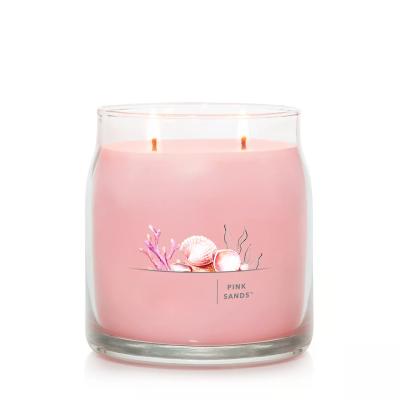 China OEM Best Selling Eco-Friendly Home Scented Candles Luxury Transparent Glass Cylindrical Gel Wax Custom Scent Candle for sale