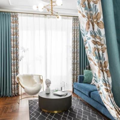 China Modern Luxury Blackout Ready Wholesale Polyester Jacquard Blackout Rolls Curtain Fabrics For Living Room for sale