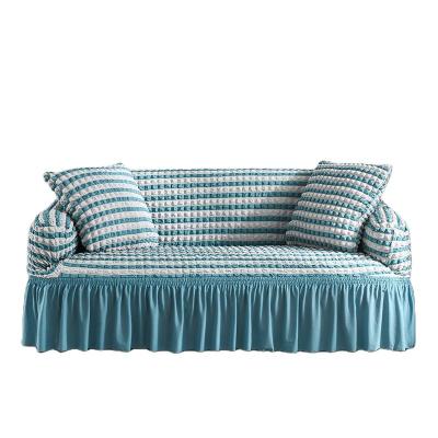 China Sofa Covers Elastic Detachable Full Stretch Latest Design Elastic Adjustable Furniture Protective Cover Ruffles Cushion Cover for sale