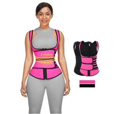 China Black Authentic Antibacterial Double Ties Latex Trimmer Belly Trimmer Women Full Body Coset Neoprene Vest Body Shaper Slimming Waist Trainer for sale