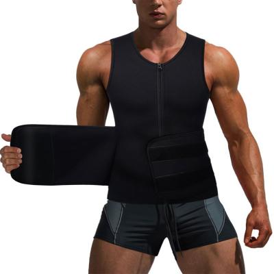 China Wholesale Custom Waist Body Shaper Belt Slimming Sweat Vest Freneci Latex ABS Trimmer Faja Neoprene Waist Trainer For Men for sale