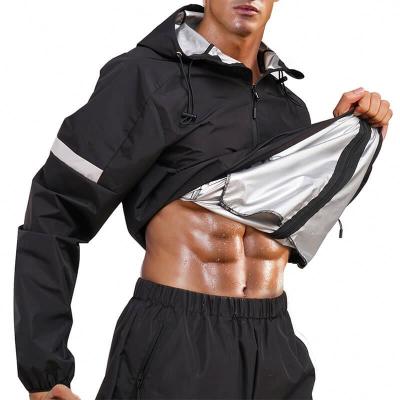 China 2021 Hot Sale High Quality Men's Slimming Suit 5Xl 6Xl Xxl Anti-rip Polyester Long Sleeve Set Slim Neoprene Sauna Suit For Men for sale