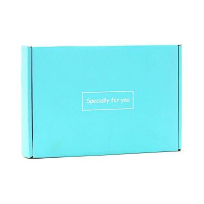 China Recycled Materials Manufacturer Blue Kraft Corrugated Mailer Packaging Box For Clothes for sale