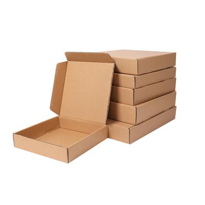 China Recycled Materials Tops Fashion Biodegradable Fold Kraft Paper Box Shipping Packaging for sale