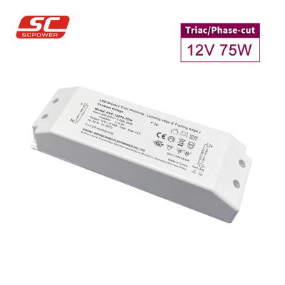 China LED Lighting 5 Years Warranty Power Supply PF>0.97 12 Volt 75w Dimmable Led Triac Driver for sale